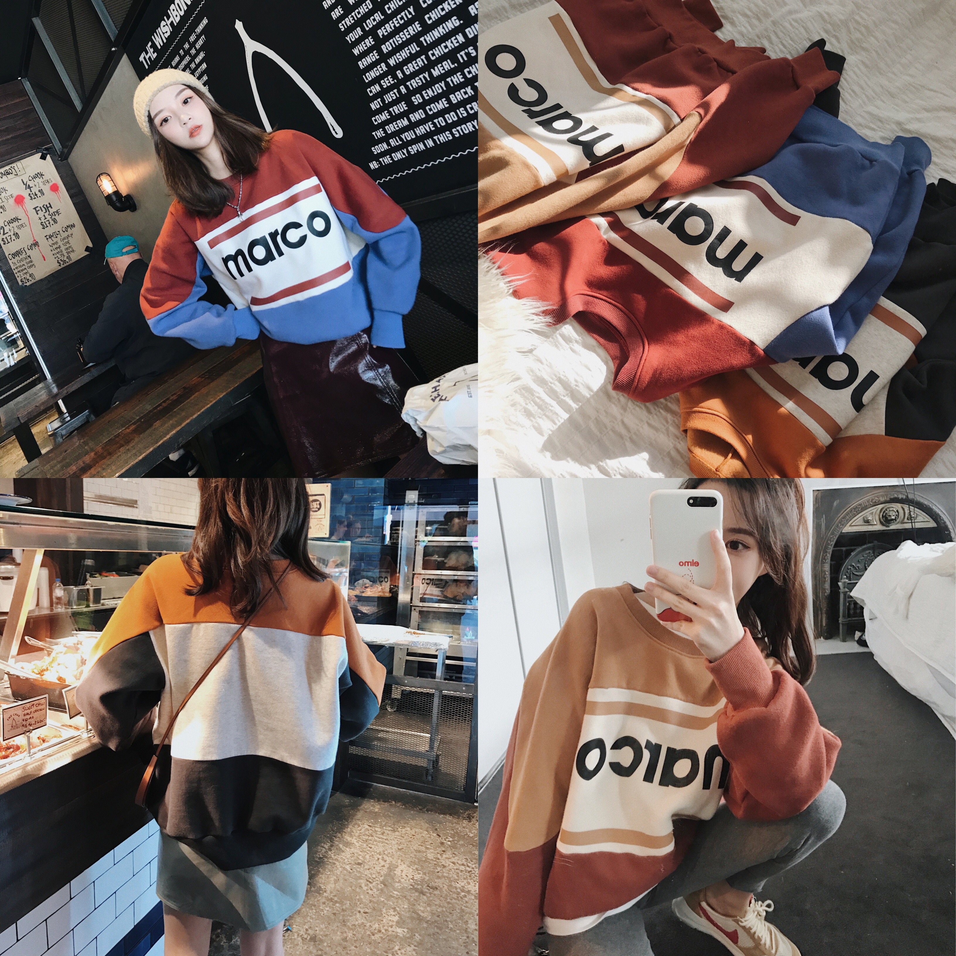 Ç®·òÈËCHINSTUDIO ÔËÞ·çÆ´É«×Öĸ¼ÓÈÞÎÀÒÂÅ®´ºÇïÌ×Í·³¤ÐäÉÏÒ³±