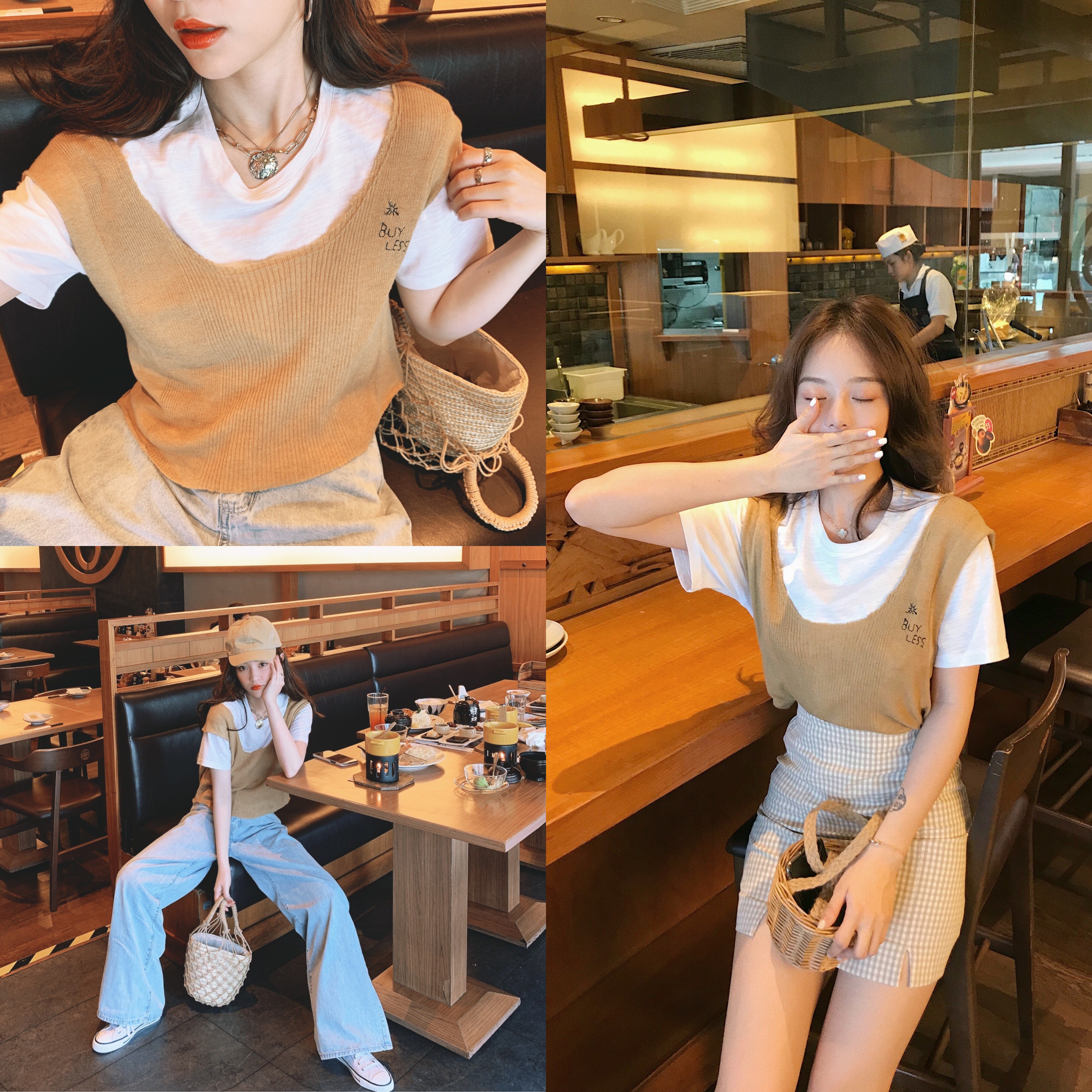 钱夫人CHINSTUDIO 泫雅针织吊带背心女短款外穿无袖T恤内搭打底衫限8000张券