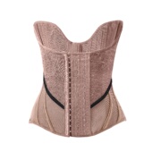 夏季 24骨护胯U型收腹带塑身上衣束腰护腰带沙漏腰封女 蕾丝透气款