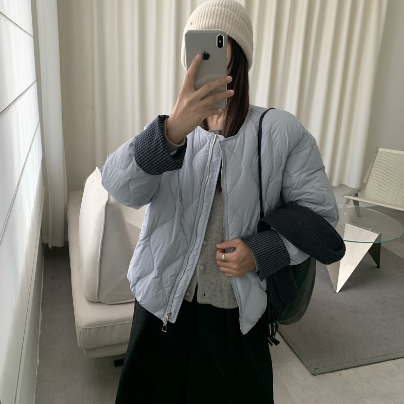 专柜品质2025冬季新款韩版90白鸭绒围巾羽绒服女短款保暖加厚外套