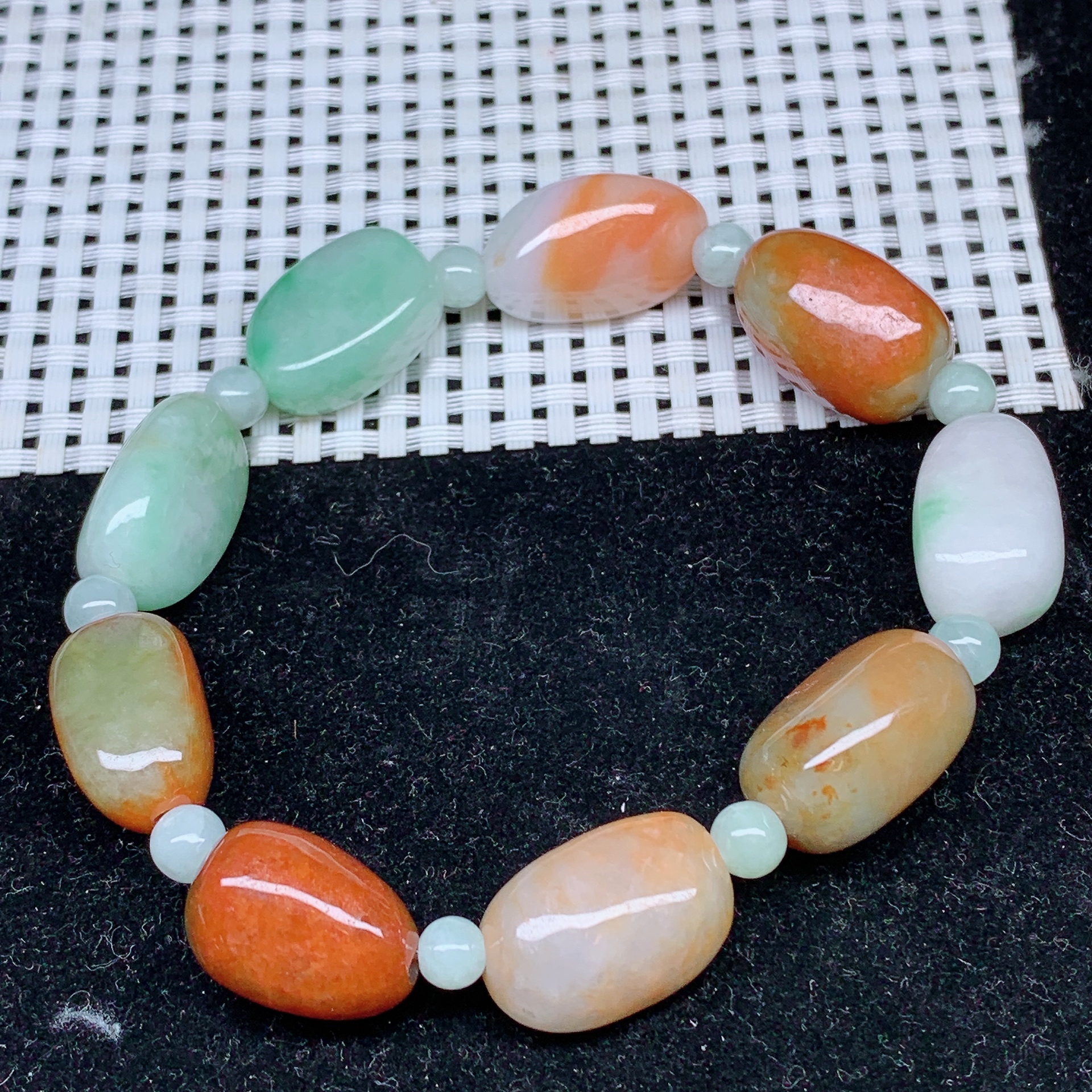 天然缅甸玉翡翠A货原石手串272