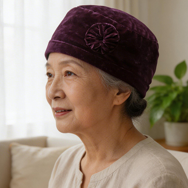老太太帽子春夏双层薄款老人奶奶夏季包头睡帽婆婆80生日寿帽棉秋