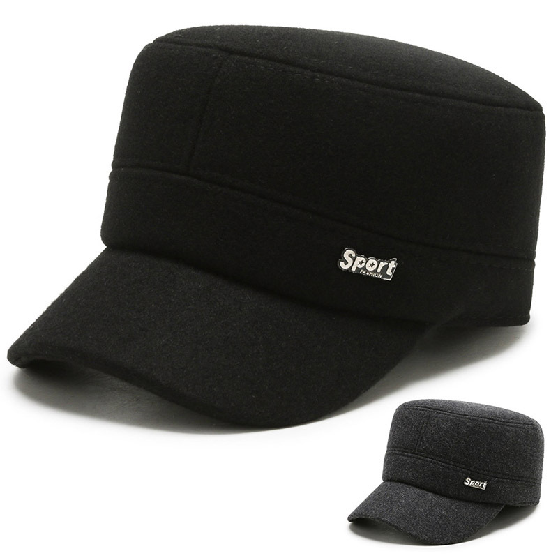 中老年男秋冬季爷爷平顶帽