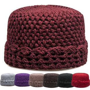 纯手勾奶奶毛线帽子新款秋冬洋气中老年妈妈保暖70岁80岁老太太帽