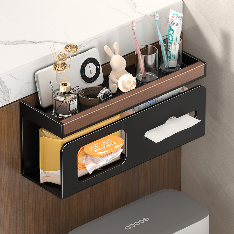 胡桃木卫生间厕纸盒壁挂式浴室置物架厕所马桶边湿巾卫生纸手纸盒,家装主材,卷纸器/纸巾架,淘宝优惠券,粉丝福利购,淘宝优惠卷