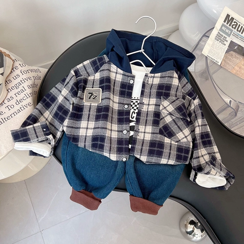 Весенний детский демисезонный комплект для мальчиков, в западном стиле, 3 предмета