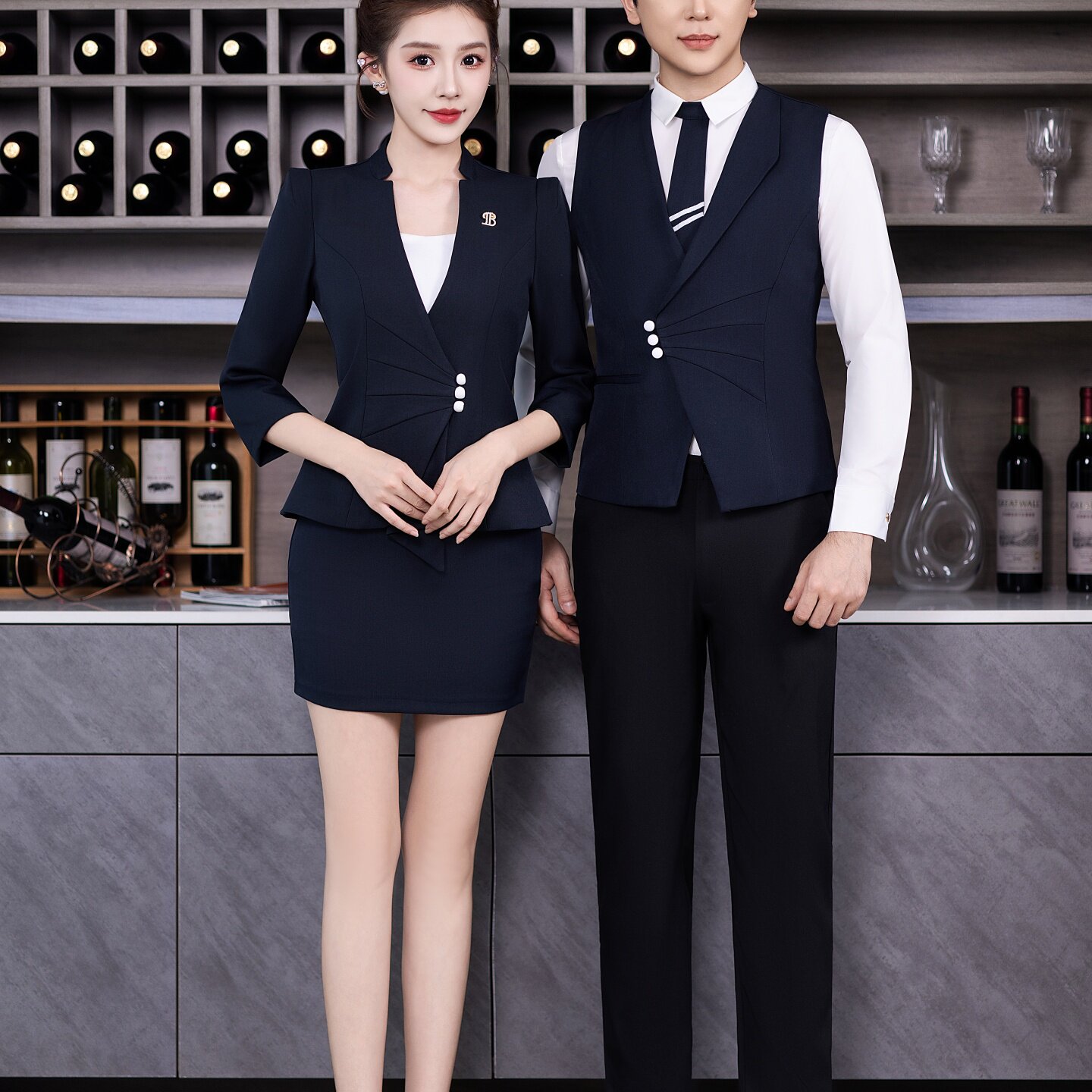 秋冬夜总会KTV服务员工作服酒吧套装酒店包厢dj公主男女技师制服
