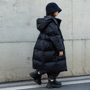 韩国童装冬季儿童羽绒服长款过膝加厚女童宝宝保暖冬装中大童外套
