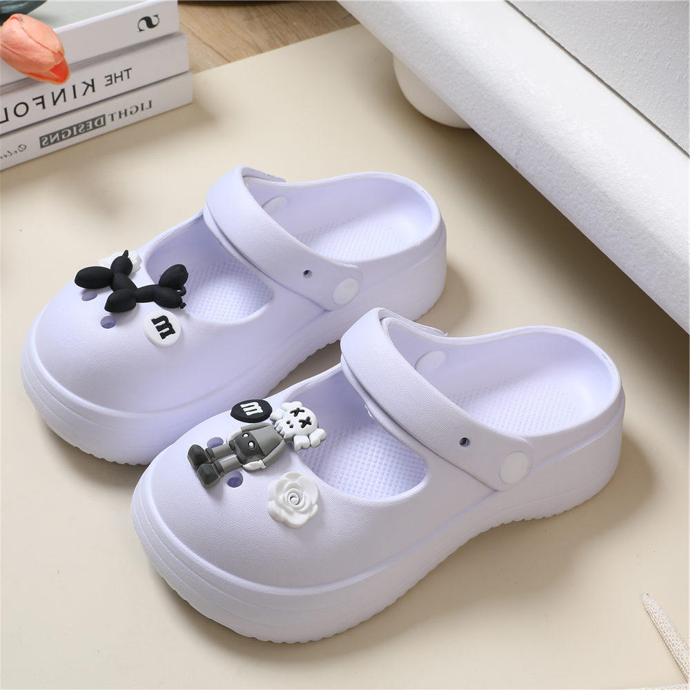 洞洞鞋女款夏天外穿2023新款厚底网红沙滩踩屎感包头半凉拖鞋夏季