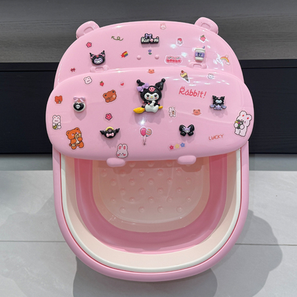 Cartoon Hippopotamus Foldable Foot Bath Bucket Children's Massage Foot Bath Bucket Insulated Foot Bath Bucket Home Foot Washing and Soaking