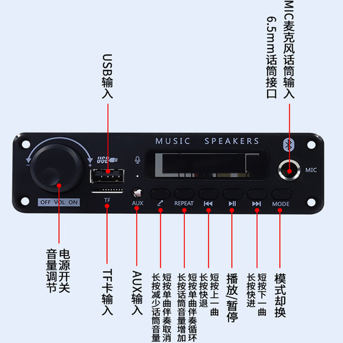 mp3无损解码板 自带60W功放 mp3模块 mp3解码器 卡U盘解码播放器