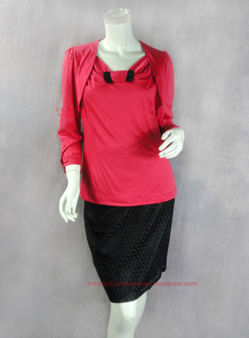 140元2件!J*EZO裘T*诺 蝴蝶结装饰棉混纺优雅女人味针织上衣038A