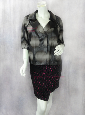 140元2件!玛*曼可 M*MANCO正品西装领七分袖女春秋外套9600056