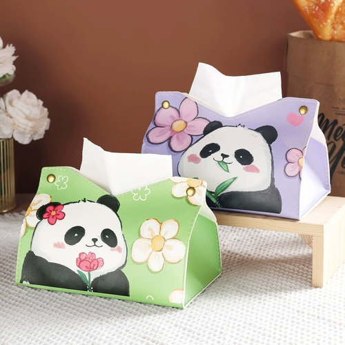 Крышка бумажного полотенца бумажное пакет милый мультфильм панда в стиле домашний автомобиль гостиная украшения кожаная анти-дурацкая картонная коробка свежее