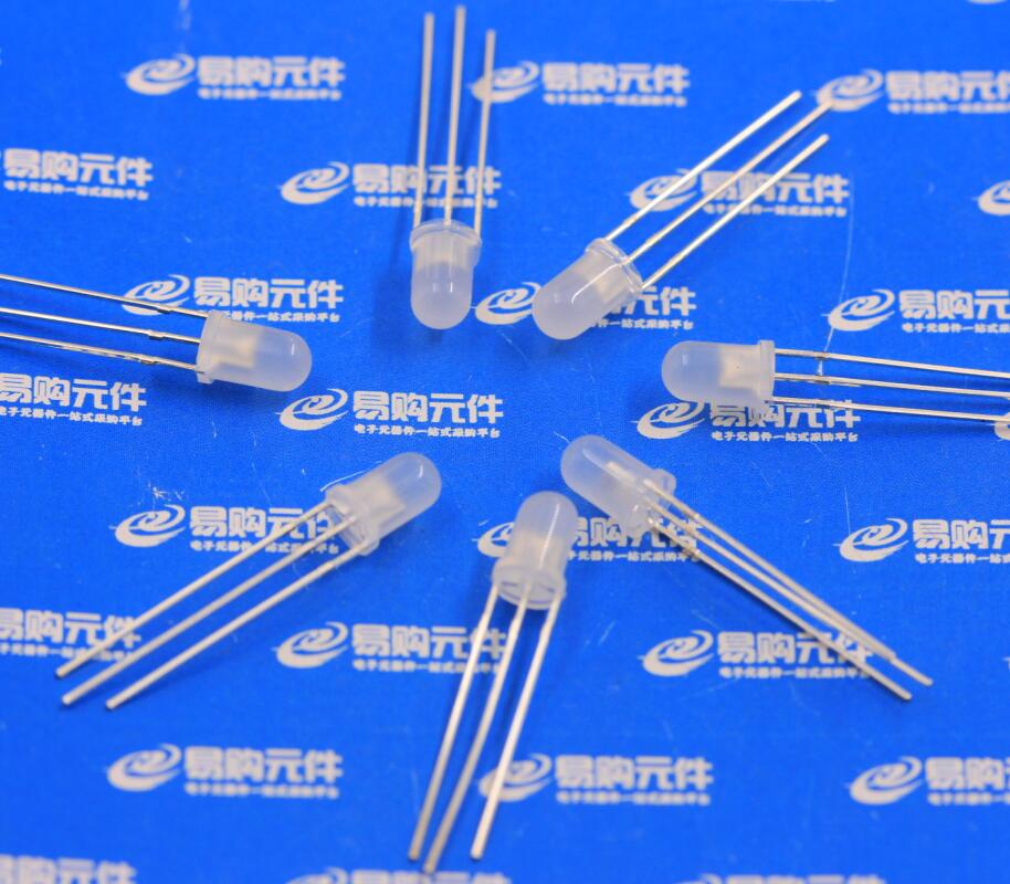 5mm 共阴 黄绿双色 LED灯珠 F5雾状 发光二极管 (5支)