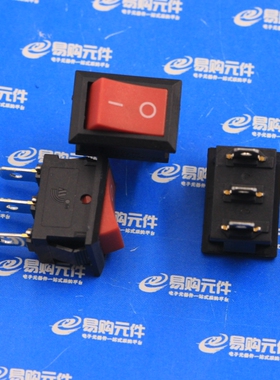 KCD1-102 船形开关 直插 3脚2档 21x15mm 红色