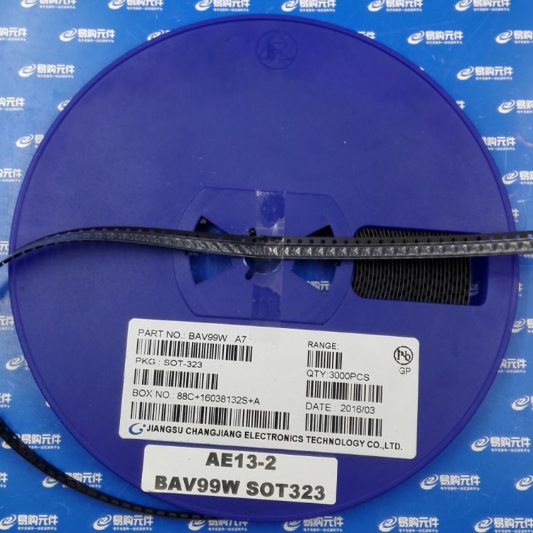BAV99W SOT323贴片 高速双二极管 85V 450mA 长电 打标A7 (50只)