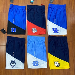 NCAA美式短裤北卡杜克大学肯塔基俄勒冈刺绣五分不过膝篮球运动裤