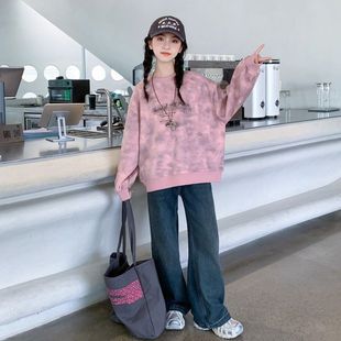 甜美可爱风字母印花圆领卫衣女白色长袖 百搭套头上衣小女孩春秋装