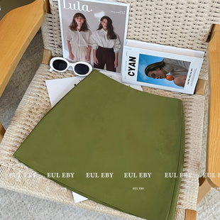 EBY缎面光泽感显白气质高级遮胯显瘦半身裙显瘦A字裙女251347 EUL