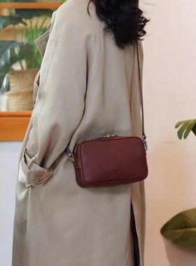 意大利植鞣联盟mbox相机包头层植鞣牛皮休闲复古斜跨小方包斜挎包