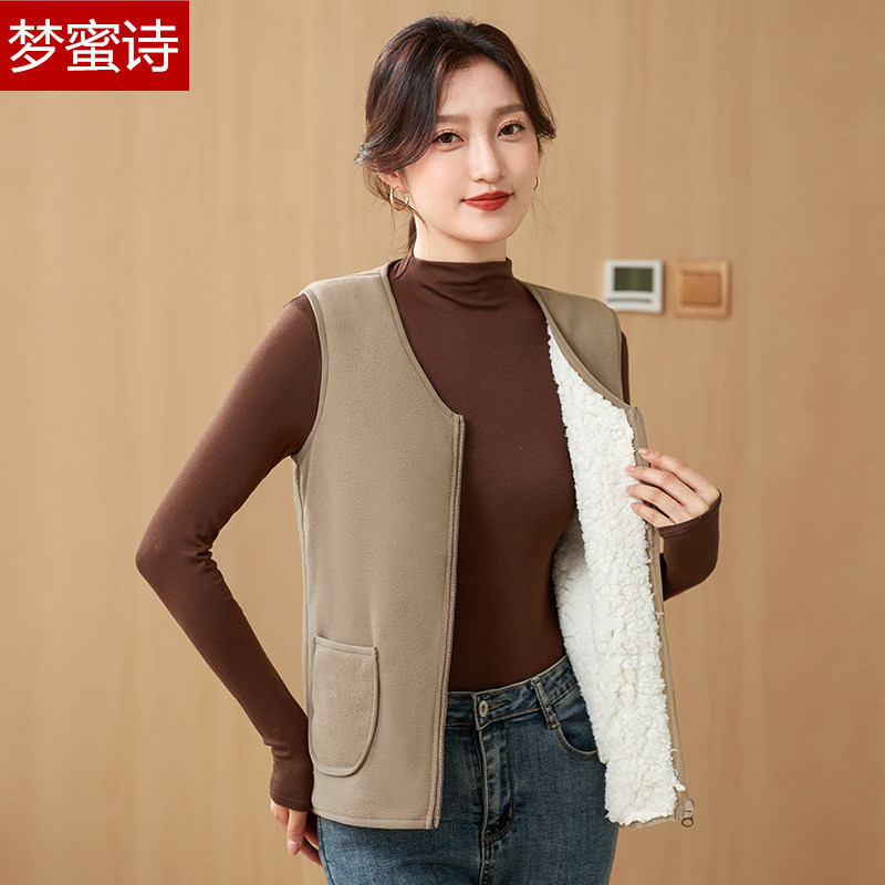 秋冬新款加绒马甲女中老年保暖内胆防寒修身加厚保暖宽松背心坎肩 - 淘宝联盟商品