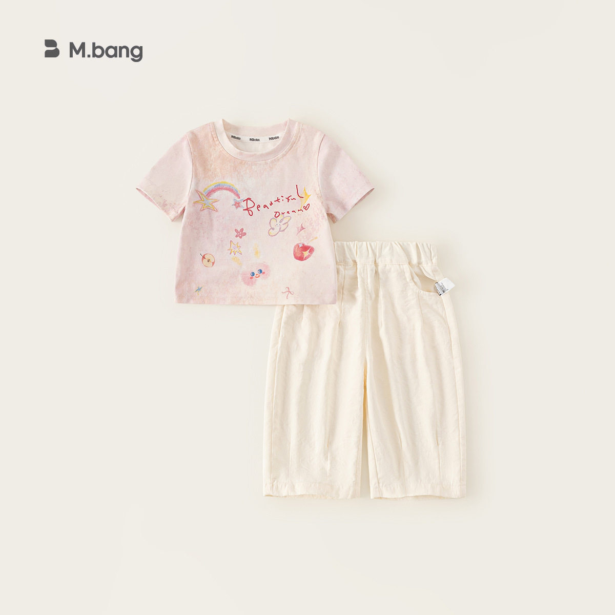 夏季女宝宝短袖防蚊裤卡通两件套