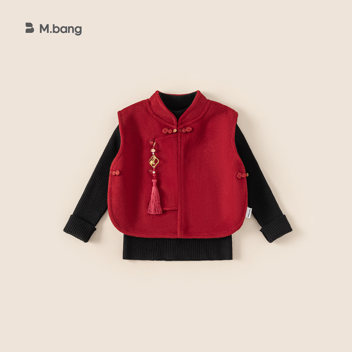 男宝女宝冬季国风童装马甲两件套