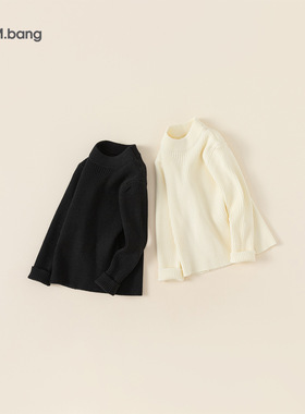 80-140CM童装半高领内搭冬季儿童上衣纯色针织衫衣服女童打底衫