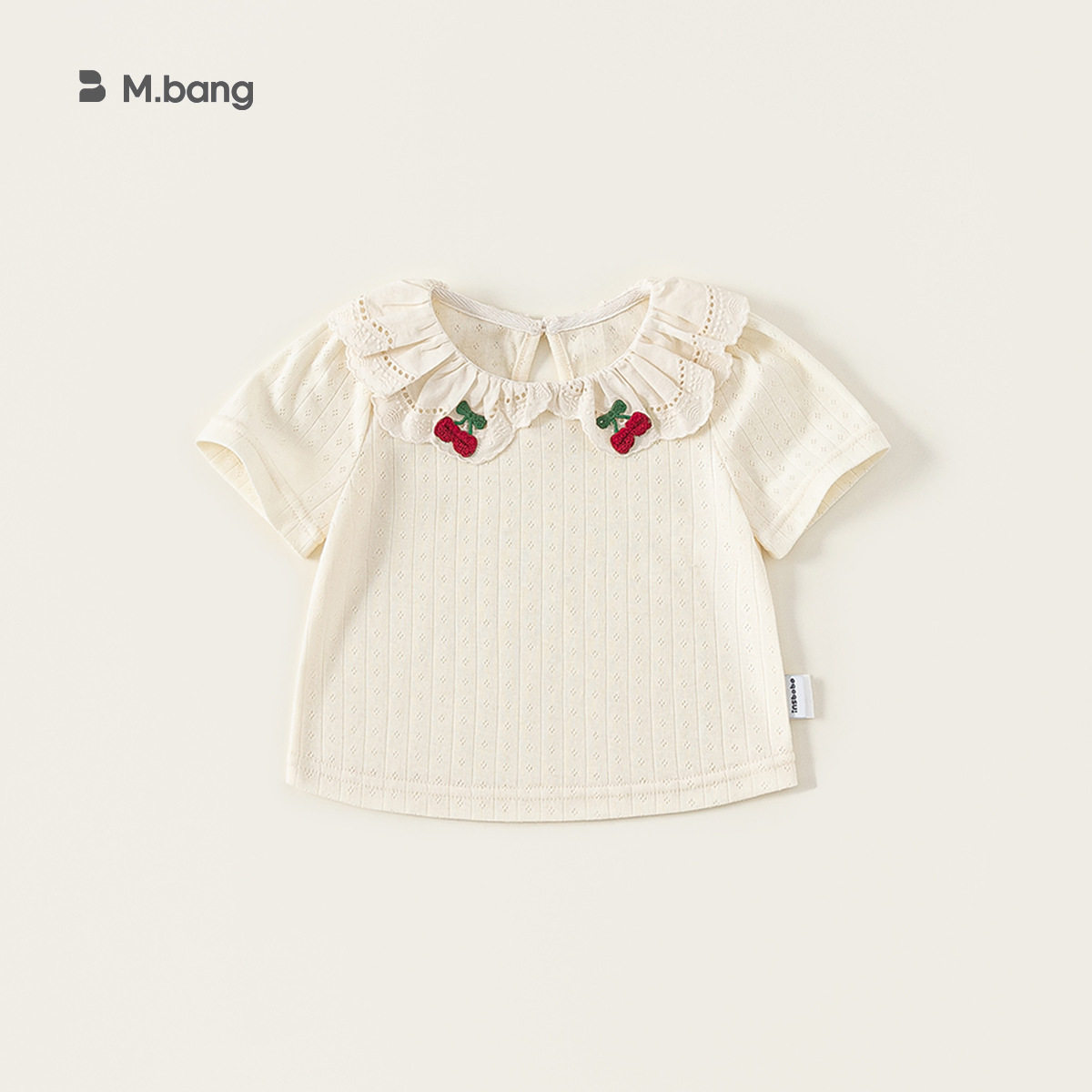 童装女童T恤夏季新品花边领儿童短袖纯色百搭宝宝夏天衣服80-140