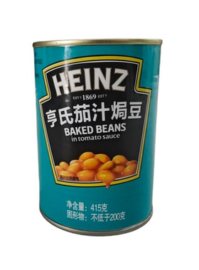 亨氏茄汁焗豆白芸豆罐头开罐即食茄汁黄豆西餐配料415g 多省包邮