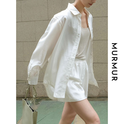 宽松简约长袖顺滑衬衫