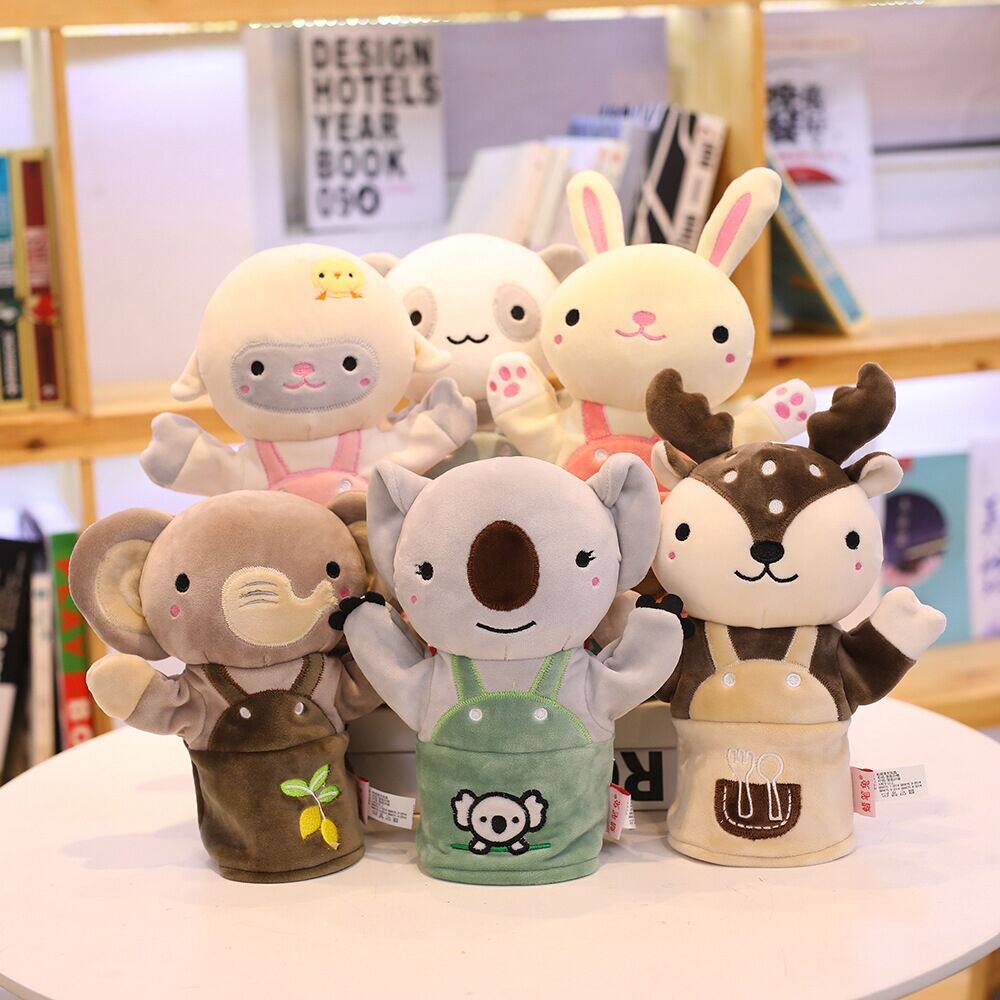 动物手偶玩具手部能动儿童腹语手套表演布偶小熊手指玩偶毛绒娃娃