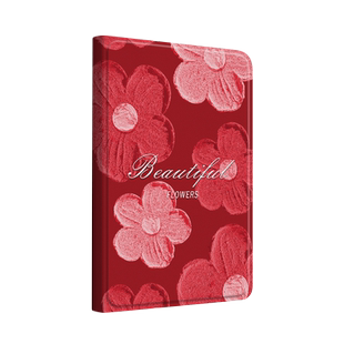 圣铂适用iPad红色花朵保护套air5高级感pad苹果2021第九代mini6平板壳4带笔槽十9新款10书本款全面屏3支架Pro