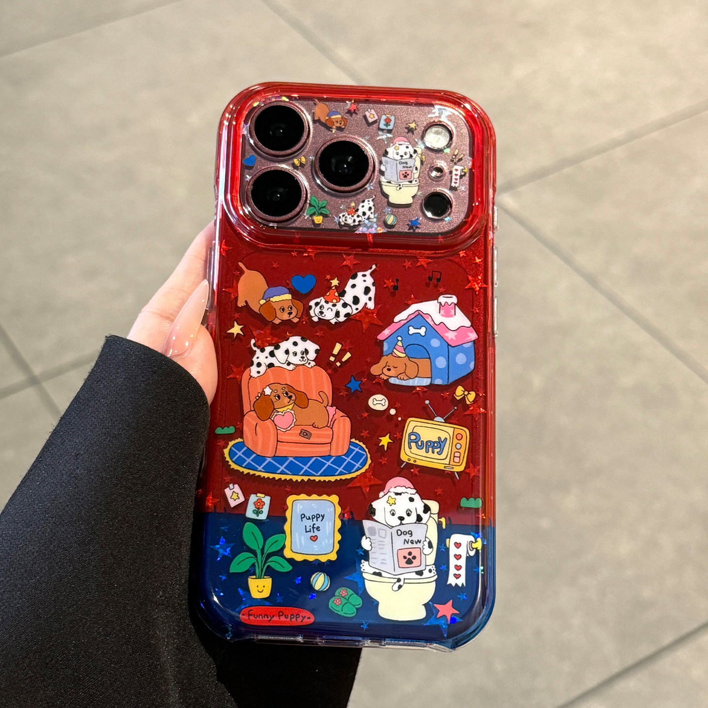 适用苹果18promax手机壳新款卡通iphone18红色高级感18pro星星可爱小狗17pro全包防摔16透明15硅胶pm小众女款
