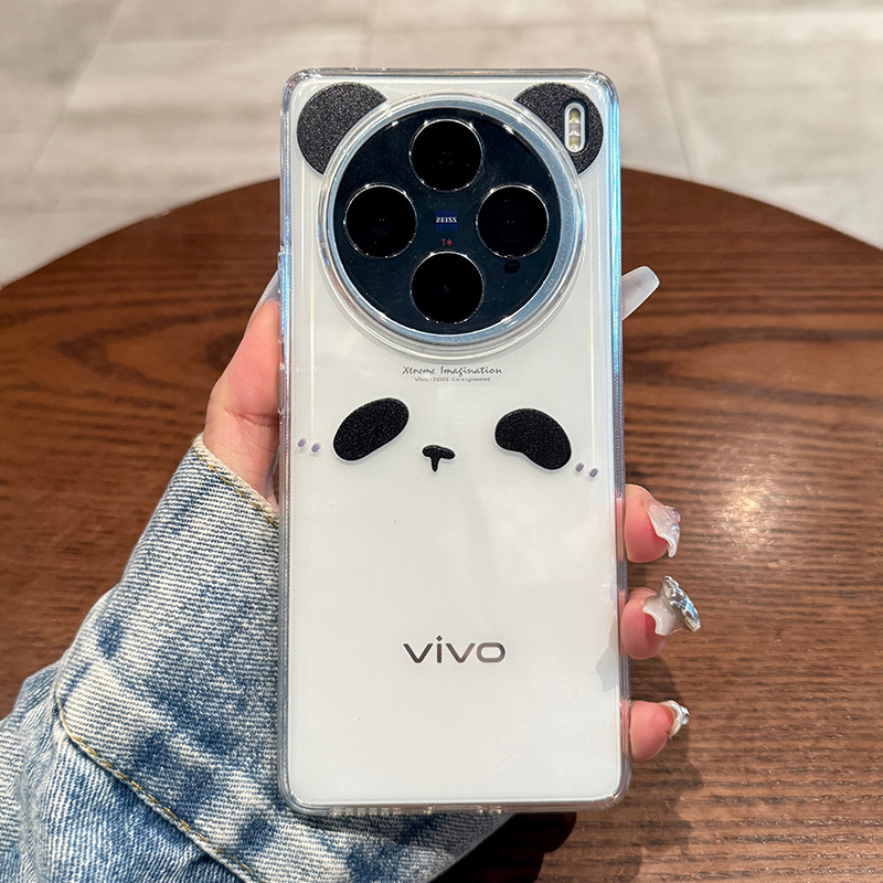 圣铂适用vivox100手机壳新款x100pro熊猫保护套vivo+镜头全包防摔viv0高级感女por超薄透明vivi男新品外硅胶-封面