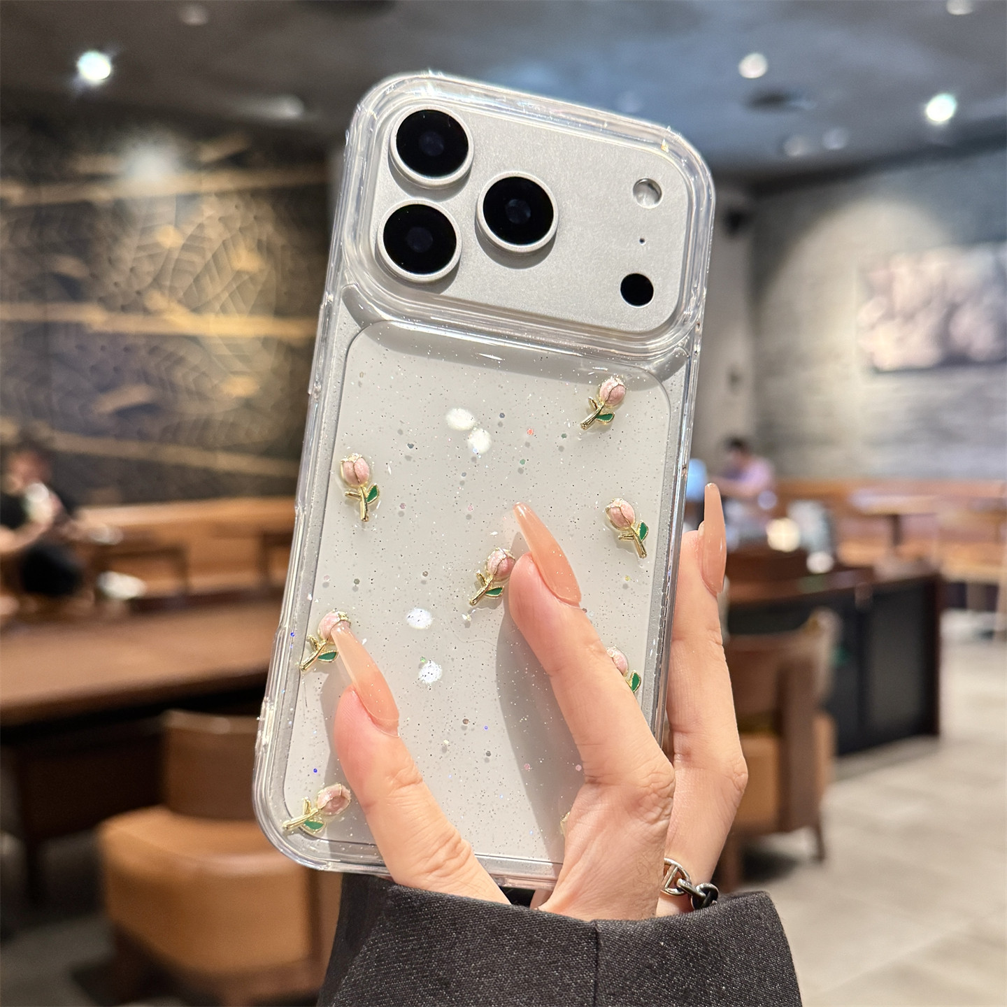 适用苹果17promax手机壳新款iphone17pro立体闪粉郁金香17高级感air全包16防摔15透明14硅胶13小众12女款ins,3C数码配件,手机保护套/壳,淘宝优惠券,粉丝福利购,淘宝优惠卷