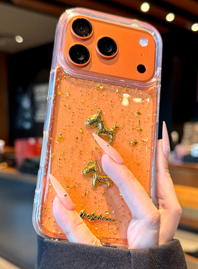 适用苹果17promax手机壳新款iphone17pro金箔新年小马16高级感15全包防摔pm透明14硅胶13ip小众12女创意网红