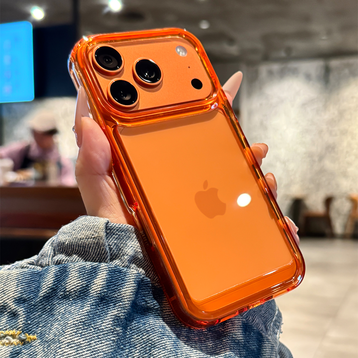 适用于苹果17promax手机壳透明iPhone17pro新款17高级感air男女款16镜头全包15防摔14的超薄13橙色硅胶边plus