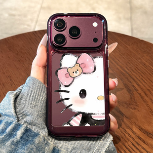 适用苹果18promax手机壳新款iPhone18pro酒红色18可爱猫咪17pro高级感16全包防摔15透明14硅胶13小众女pm超火