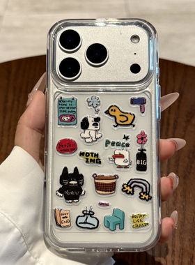 适用苹果17promax手机壳新款iphone17卡通可爱贴纸17pro高级感16全包防摔15pro透明pm硅胶14小众ip女款13超火