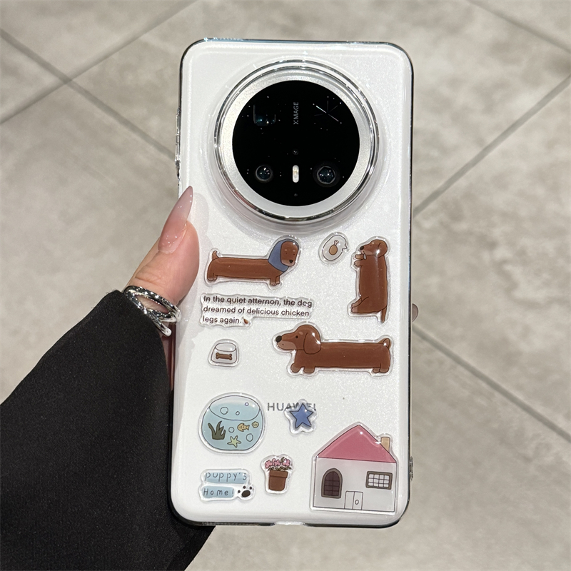 适用华为mate70可爱腊肠狗贴纸