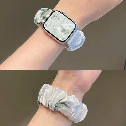 适用iwatch10表带苹果s9手表applewatch8/7/6/5代SE手表带新款s8发圈中国风41mm40夏天45透气ultra编织s7女款