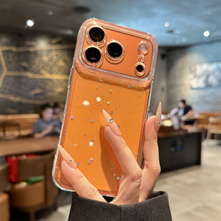 适用苹果17promax手机壳新款 ins iphone17创意闪粉星星17pro高级感16镜头全包15防摔14透明13硅胶12小众pm女款