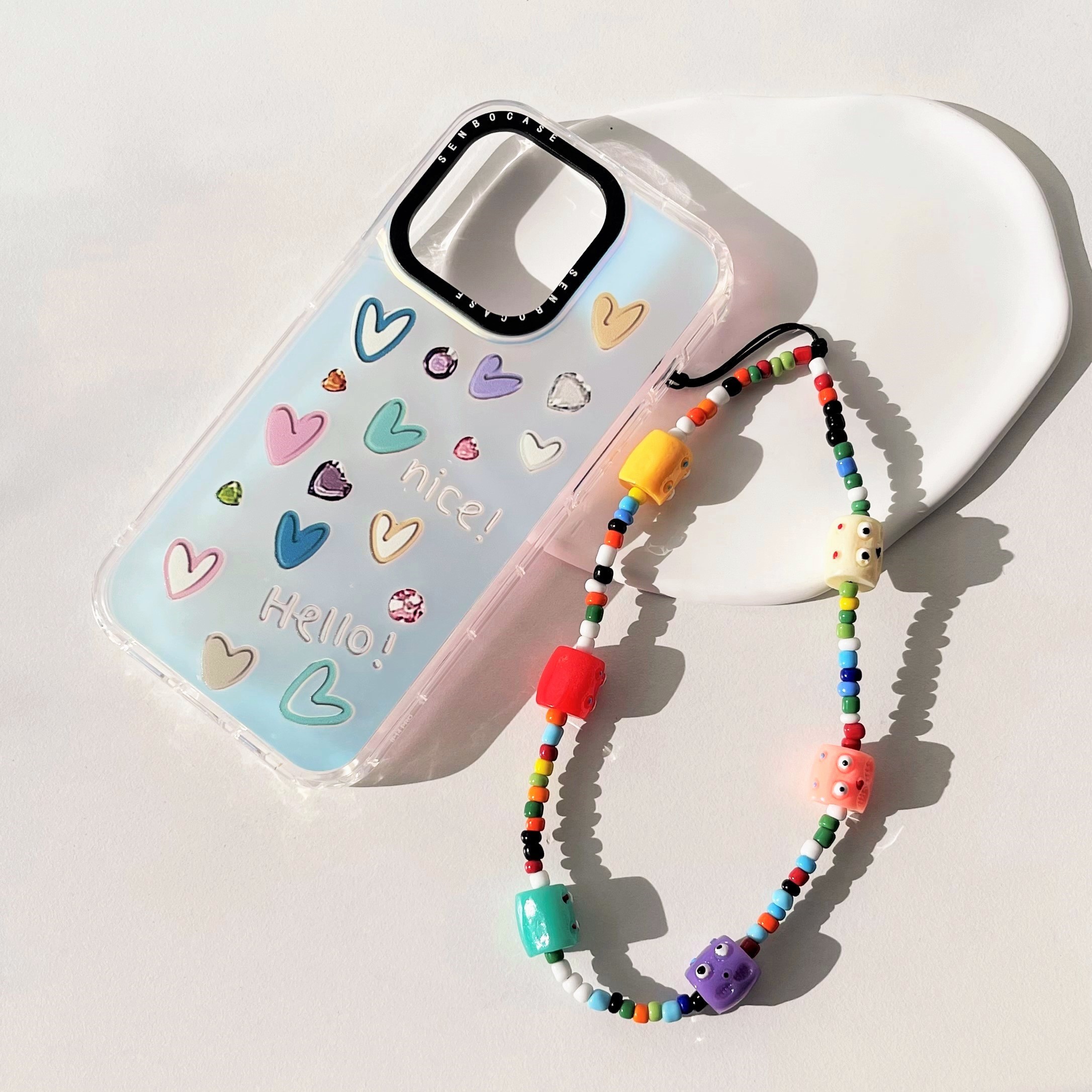 圣铂手机壳挂绳多巴胺串珠