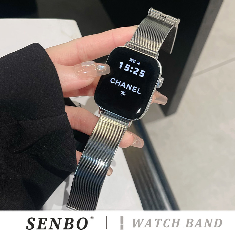 适用华为fit3新款手表带fit4三代猫眼竹节卡扣表带watch fit2不锈钢金属智能运动腕带fit1夏季女款时尚男高级