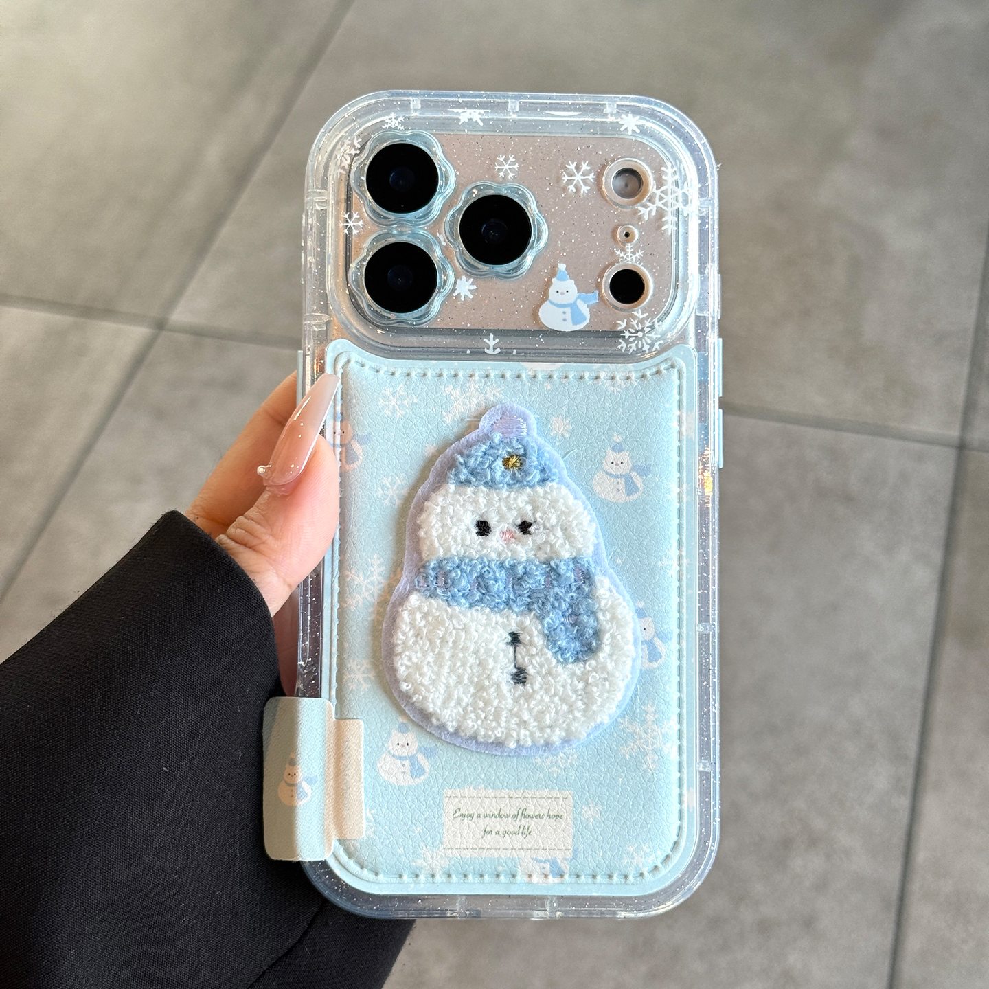 适用苹果17promax秋冬雪人手机壳