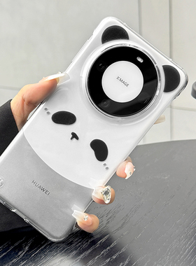 适用新款华为mate60pro手机壳m60熊猫mete40pro+高级感mt50镜头全包防摔m30保护epro套40e透明无边框50e小众