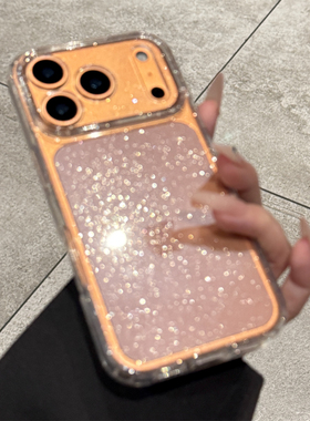 适用苹果17promax手机壳新款iphone17pro超薄橙色闪粉17高级感air全包16防摔15硅胶14透明13女款12软壳ins风