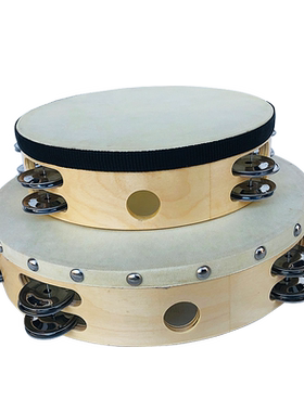 双排羊皮铃鼓 儿童打击乐器玩具 幼儿园音乐教学手拍鼓 ORFF